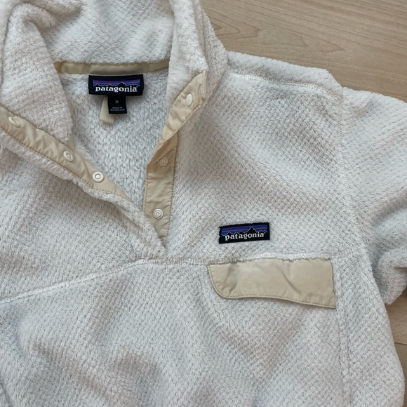 Patagonia Re-Tool Snap Fleece Cream / Off White Womens Medium - Picture 2 of 5